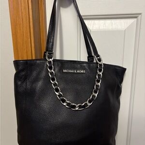 Michael Kors Black purse with Silver Chain
